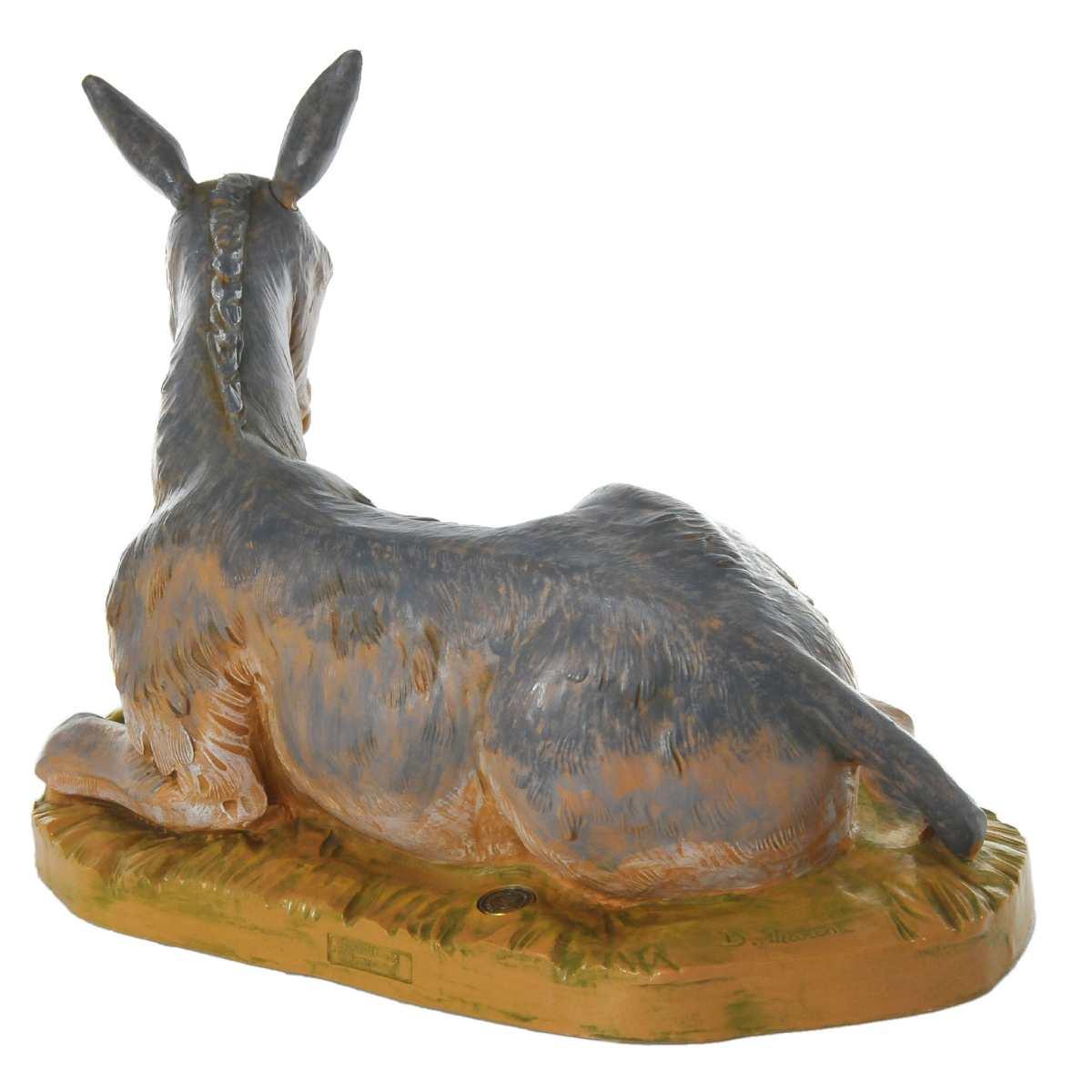 Statua presepe 45 cm asino sdraiato