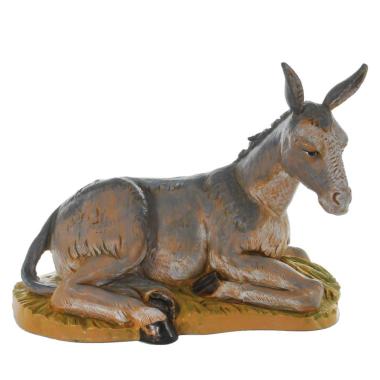 Statua presepe 45 cm asino sdraiato