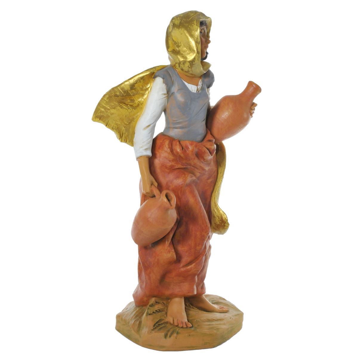Statua presepe 45 cm pastorella con 2 anfore