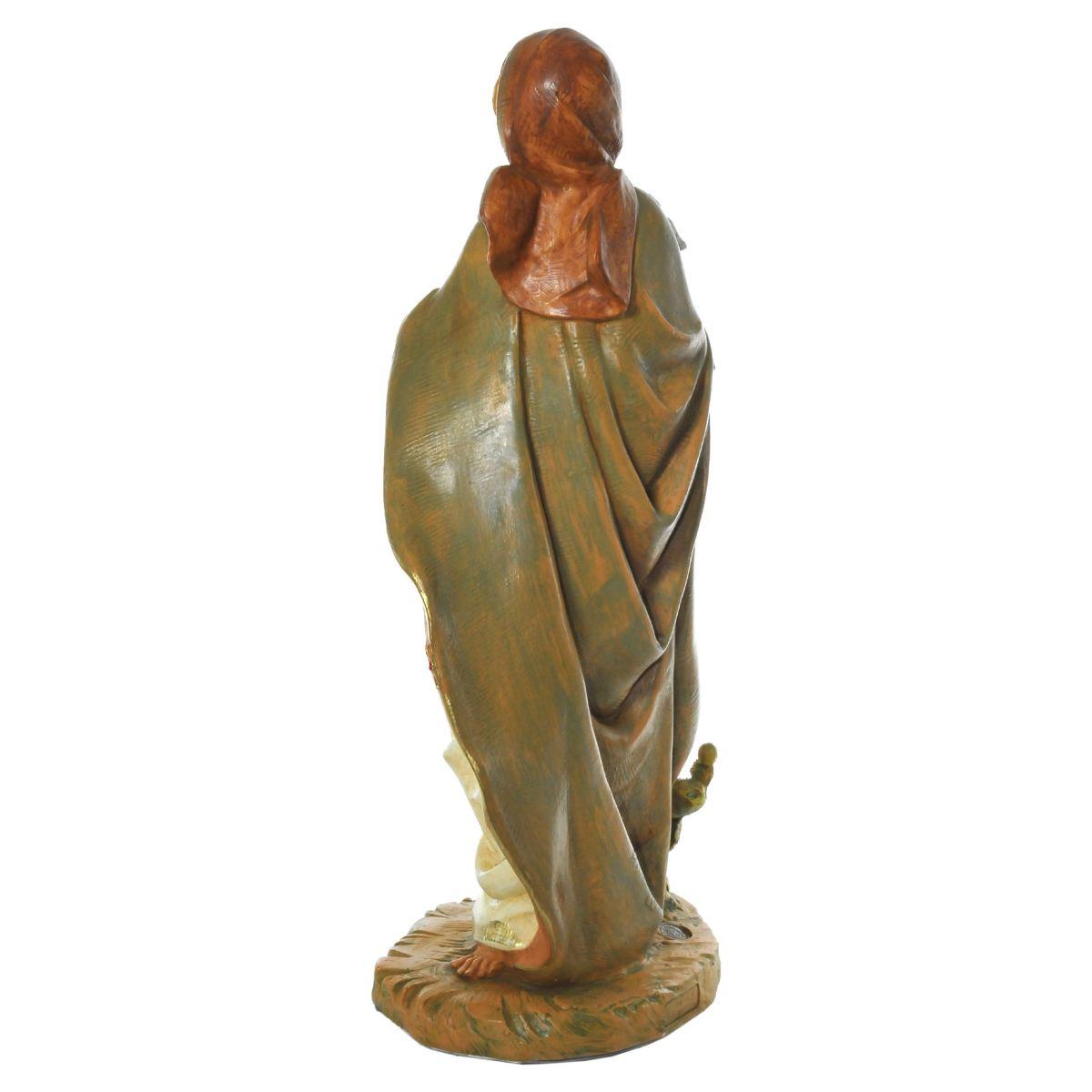 Statua presepe 45 cm pastorella agnello cactus