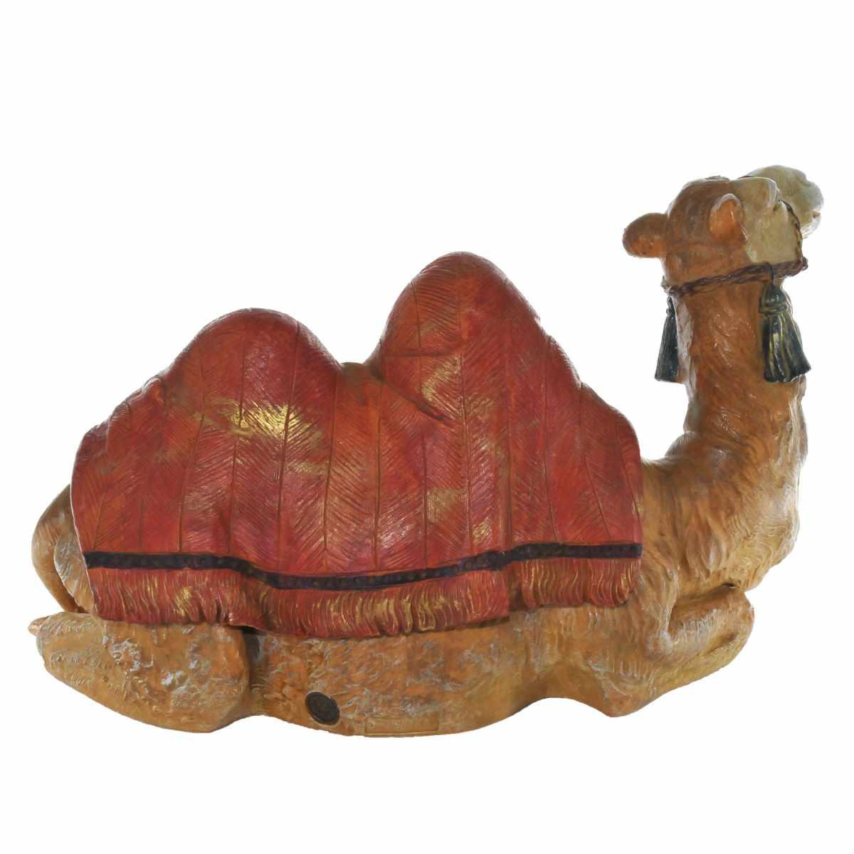 Statua presepe 45 cm cammello seduto coperta
