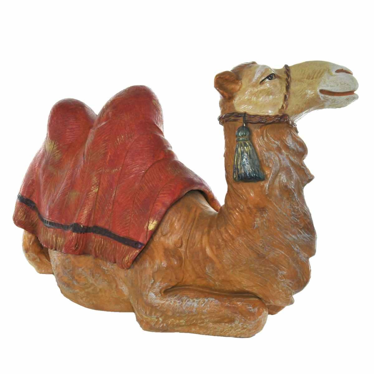 Statua presepe 45 cm cammello seduto coperta