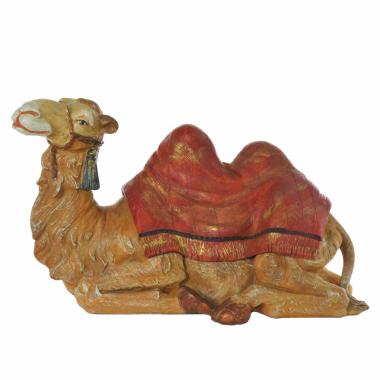 Statua presepe 45 cm cammello seduto coperta