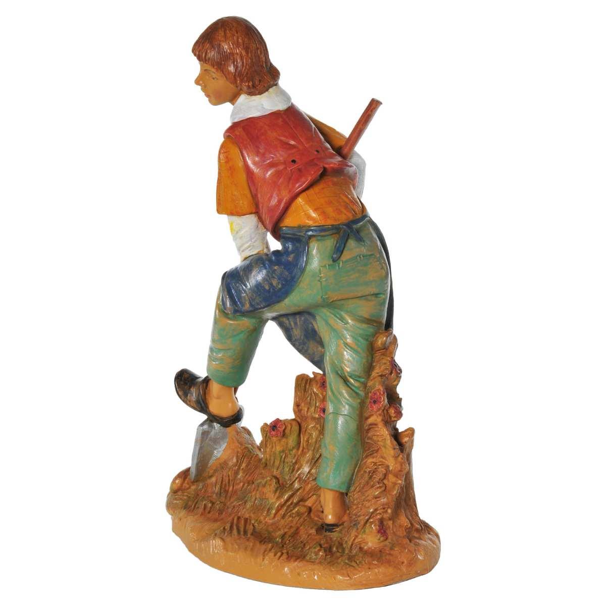 Statua presepe 30 cm pastore con vanga