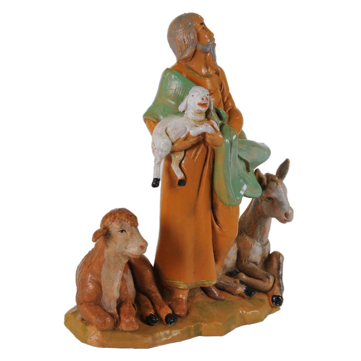 Statua presepe 12 cm nathaniel pastore anziano