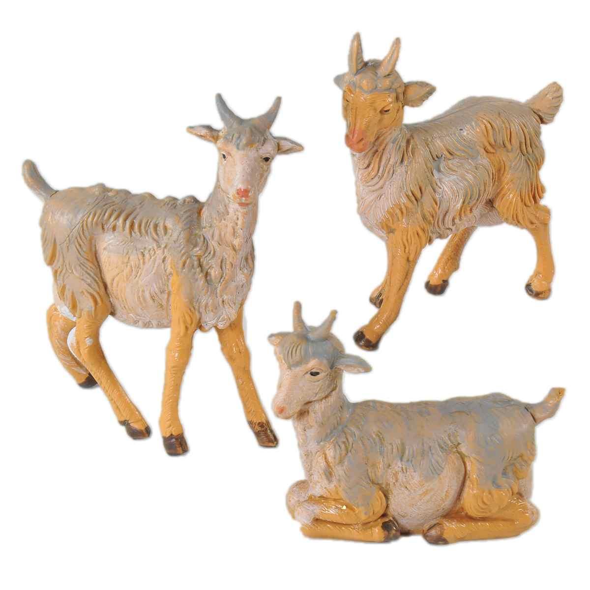 Statua presepe 12 cm caprette set 3 pz