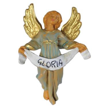 Statua presepe 4 cm angelo abito verde da appendere
