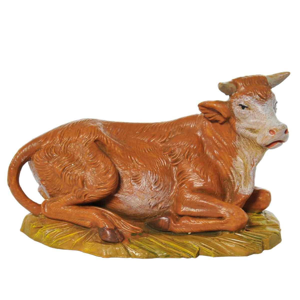 Statua presepe 12 cm bue seduto