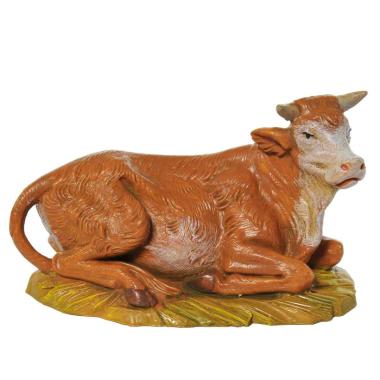 Statua presepe 12 cm bue seduto