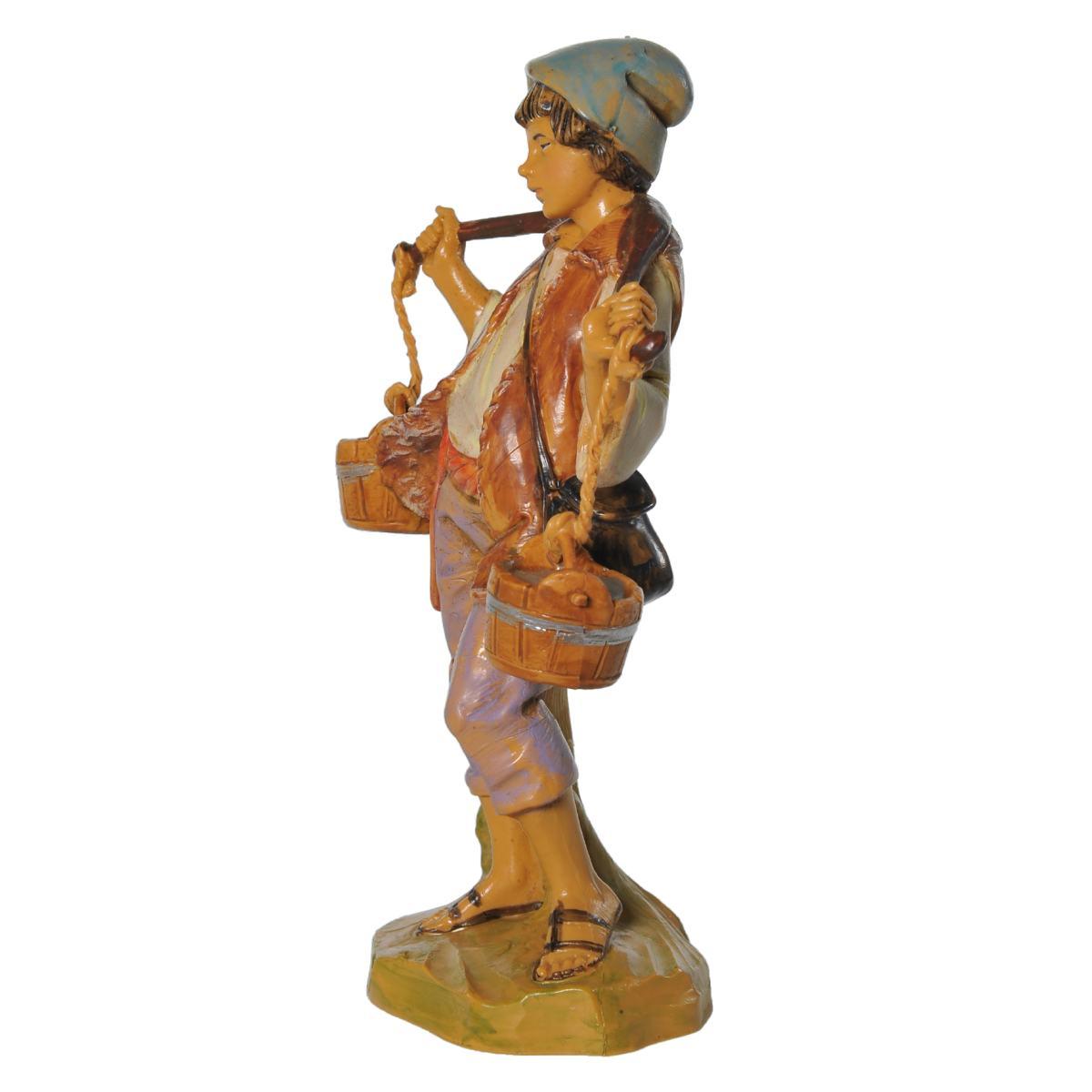 Statua presepe 12 cm pastore acquaiolo secchi