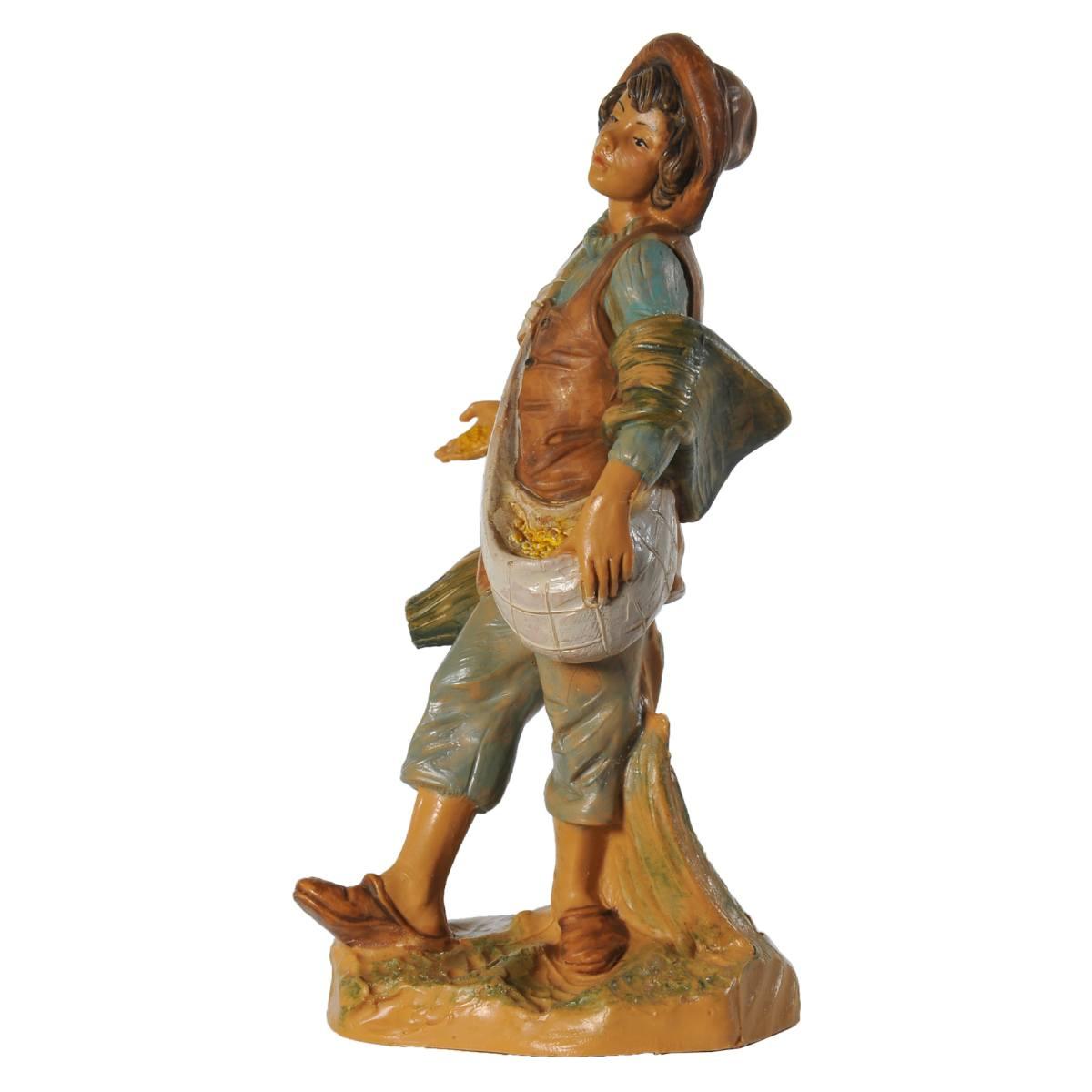 Statua presepe 12 cm pastore che semina