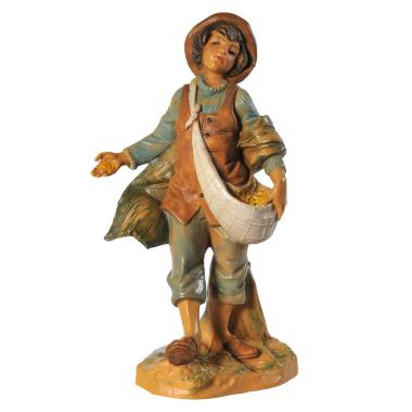 Statua presepe 12 cm pastore che semina