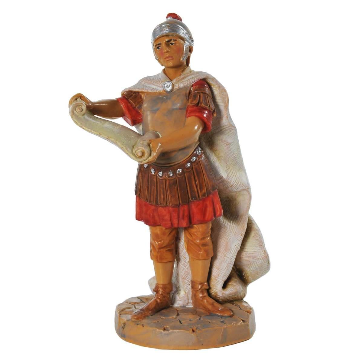 Statua presepe 12 cm soldato romano pergamena