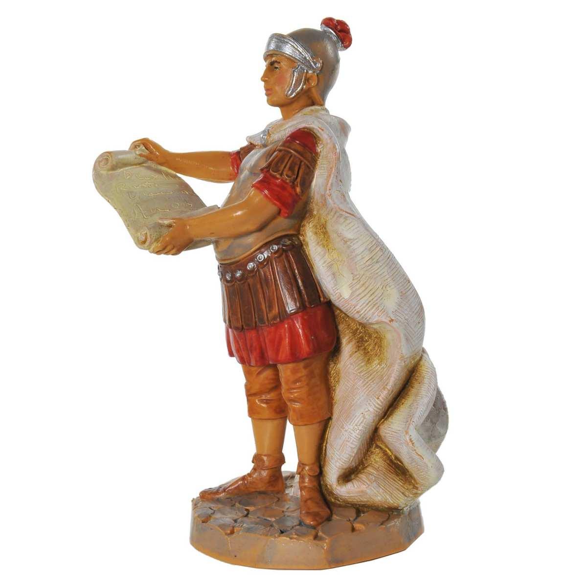 Statua presepe 12 cm soldato romano pergamena