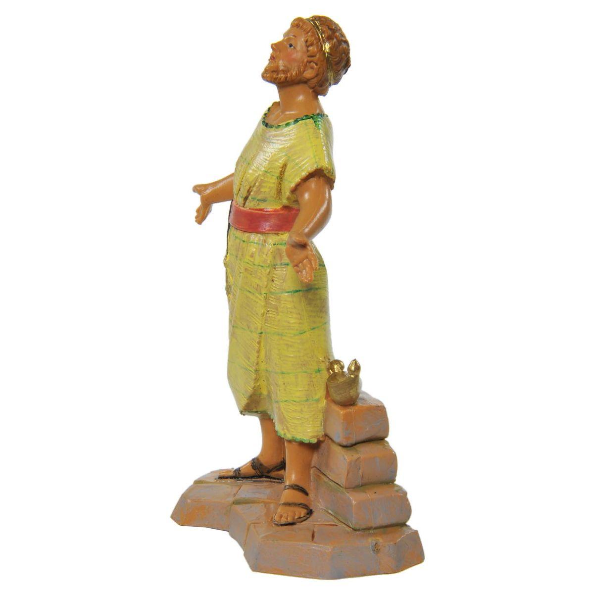 Statua presepe 12 cm pastorello mattoni chiavi
