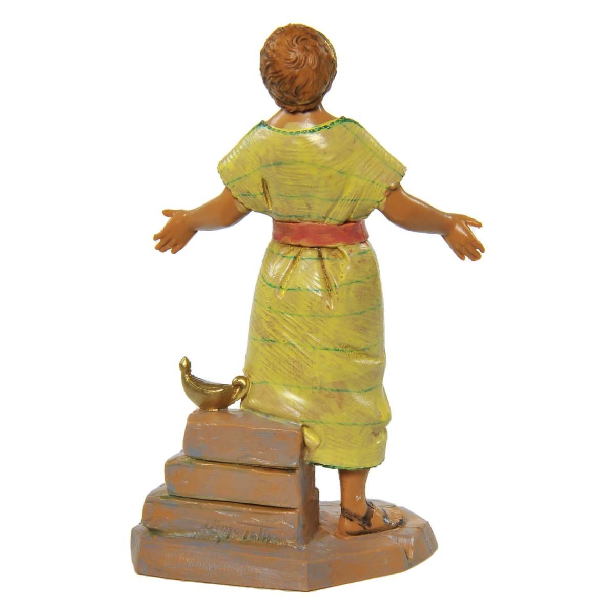 Statua presepe 12 cm pastorello mattoni chiavi