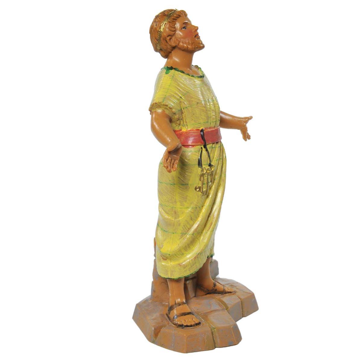 Statua presepe 12 cm pastorello mattoni chiavi