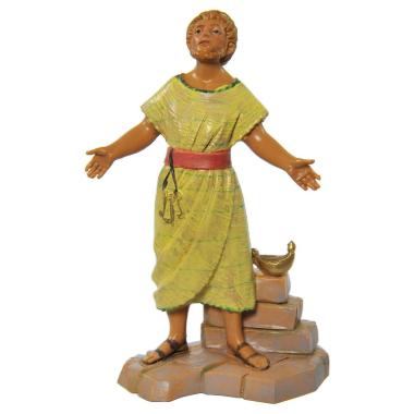 Statua presepe 12 cm pastorello mattoni chiavi