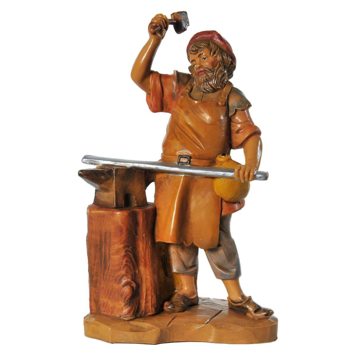 Statua presepe 12 cm fabbro banco attrezzi