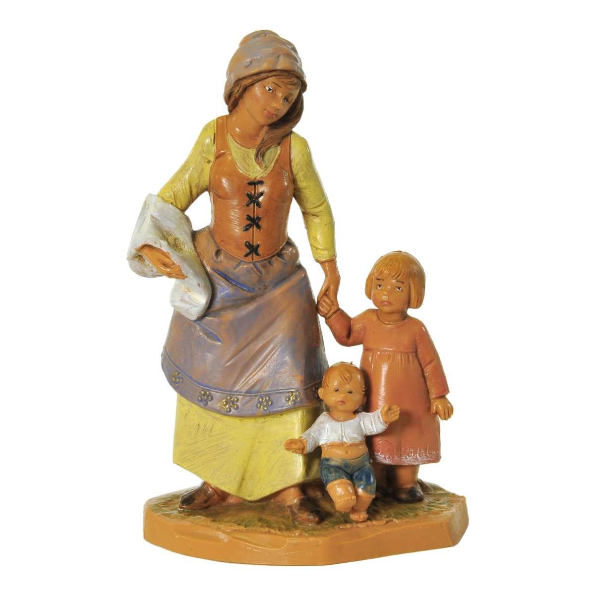 Statua presepe 12 cm pastorella bambini
