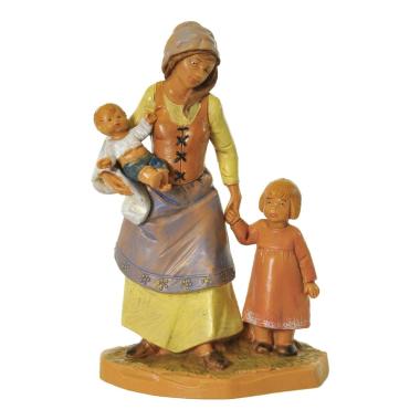 Statua presepe 12 cm pastorella bambini