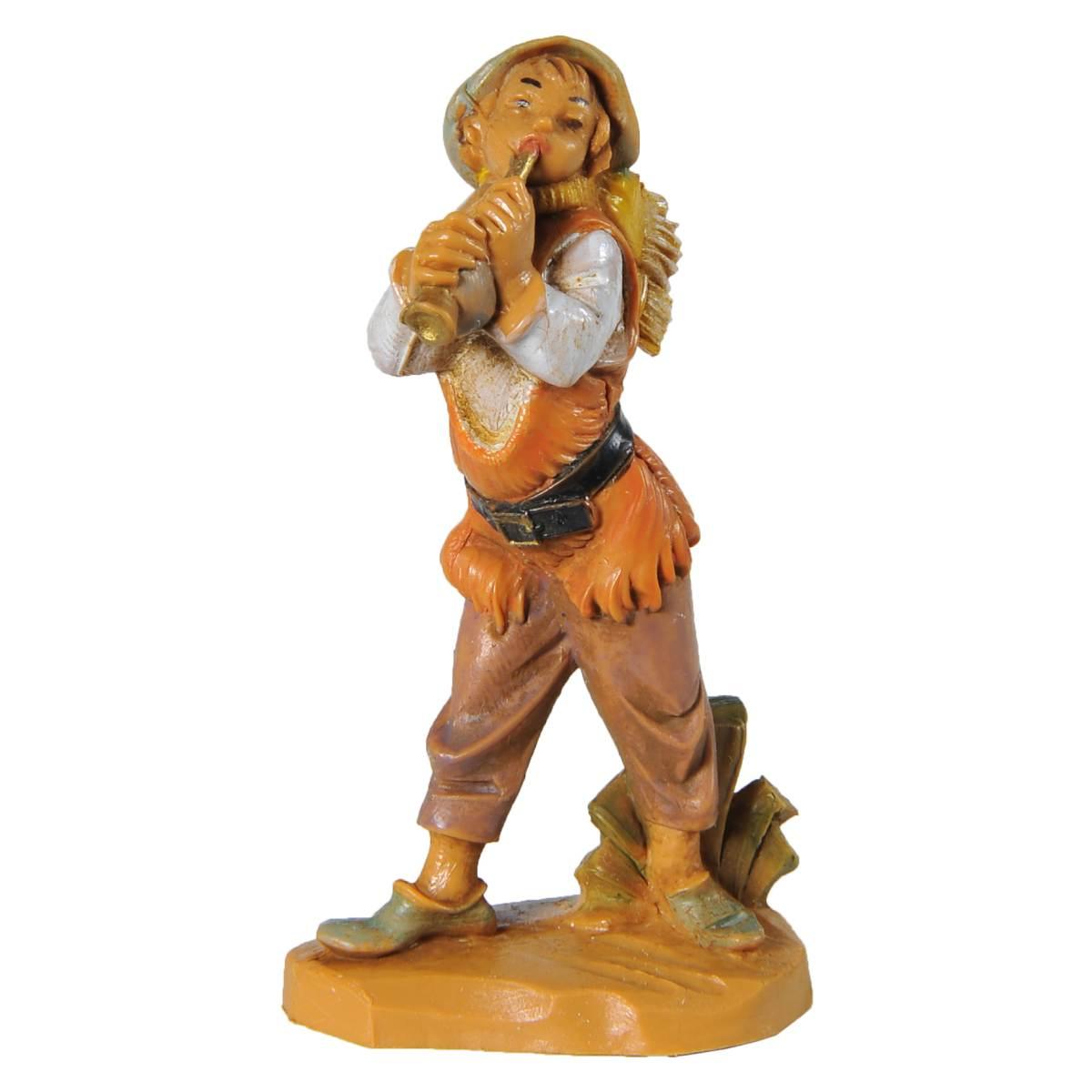 Statua presepe 6.5 cm pastore flauto