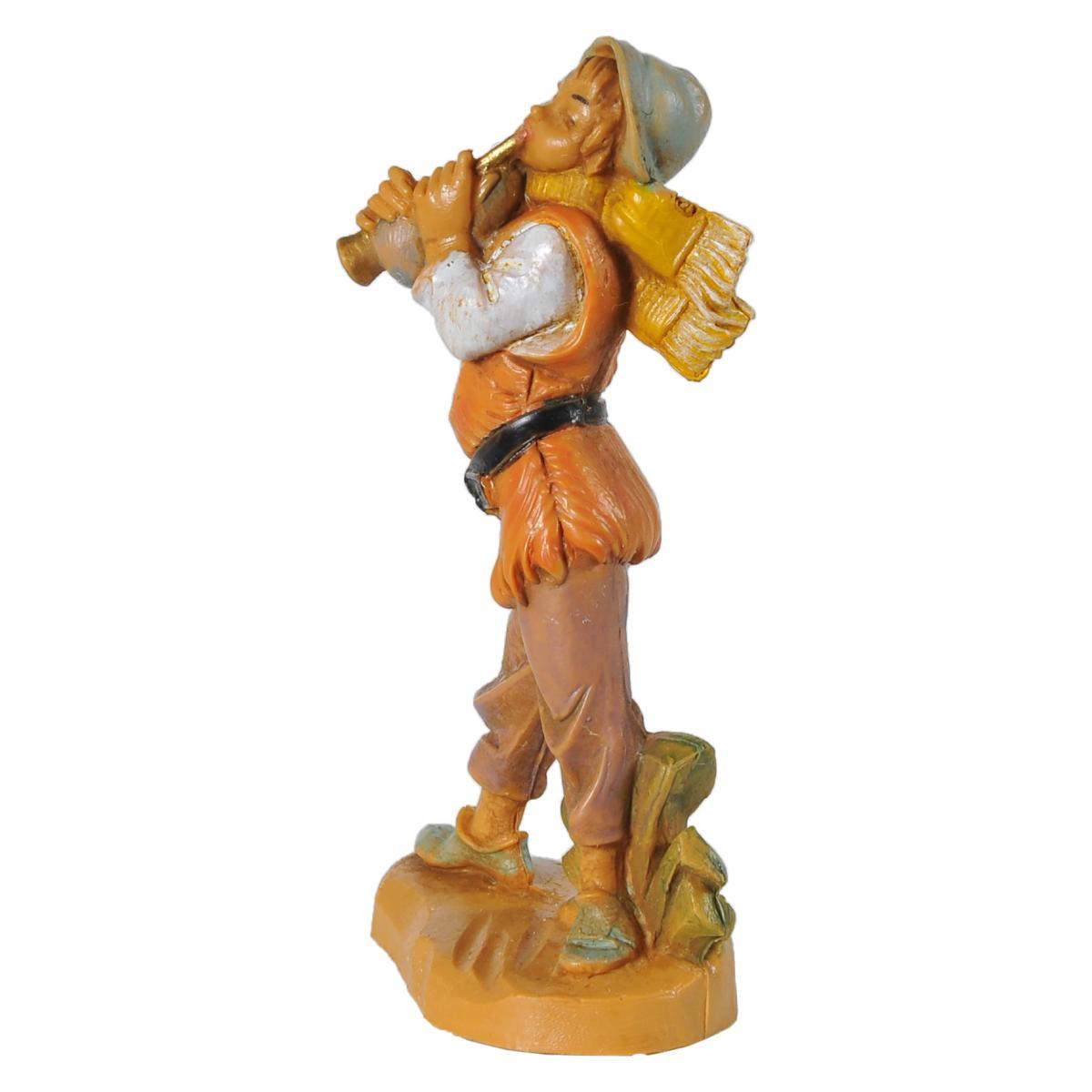 Statua presepe 6.5 cm pastore flauto