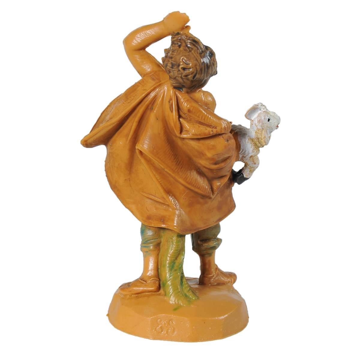 Statua presepe 6.5 cm pastore pecora
