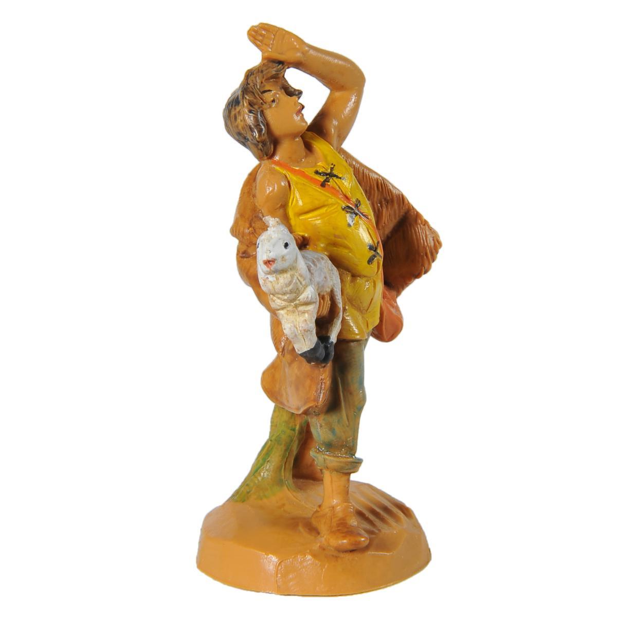 Statua presepe 6.5 cm pastore pecora