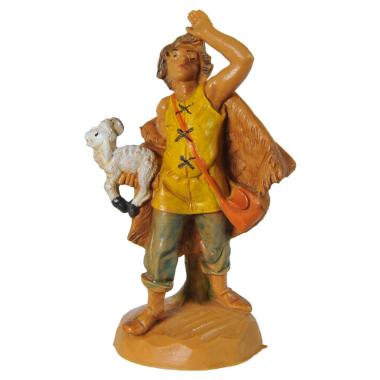 Statua presepe 6.5 cm pastore pecora