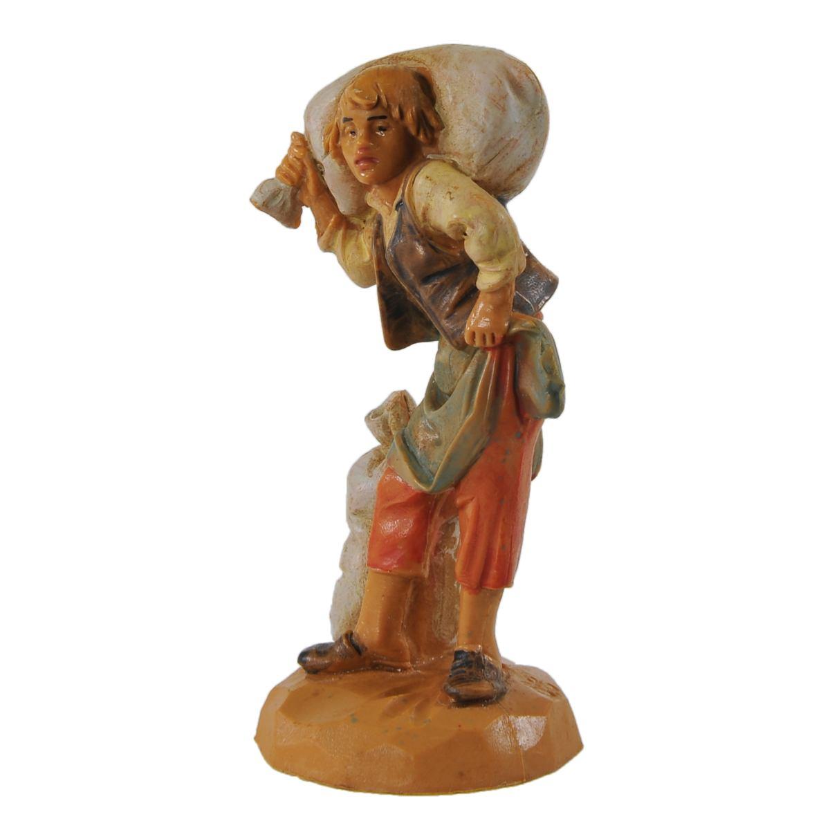 Statua presepe 6.5 cm pastore sacco in spalla