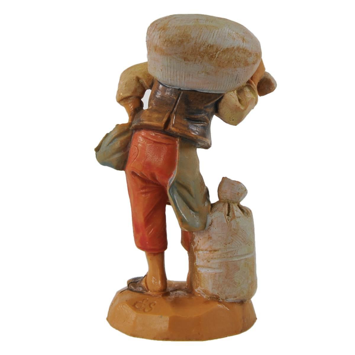 Statua presepe 6.5 cm pastore sacco in spalla