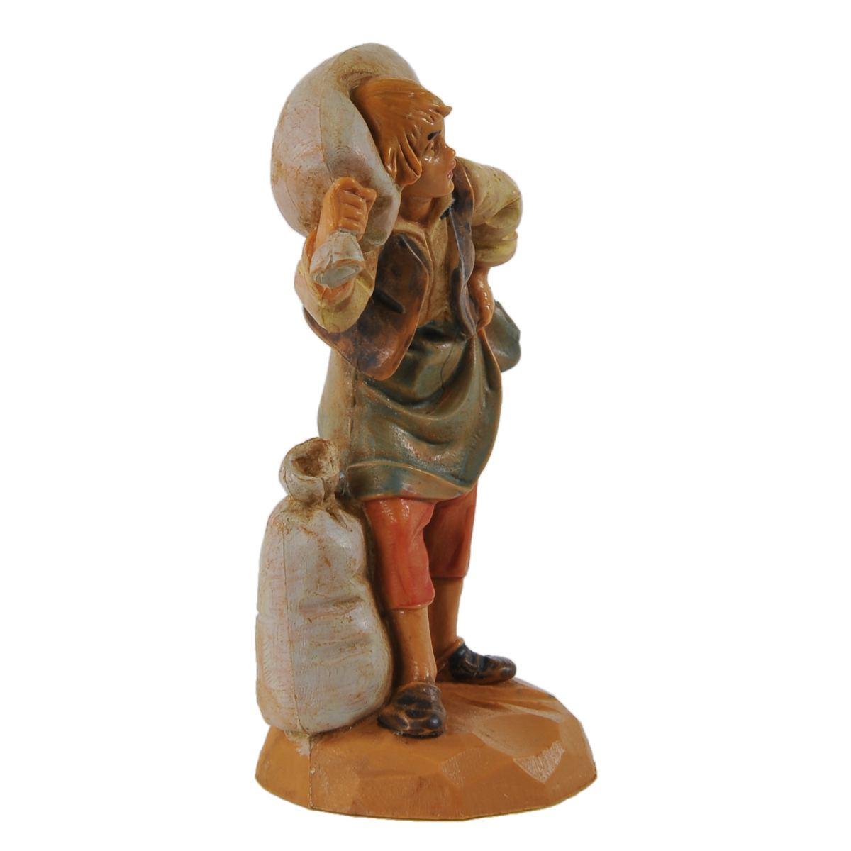 Statua presepe 6.5 cm pastore sacco in spalla