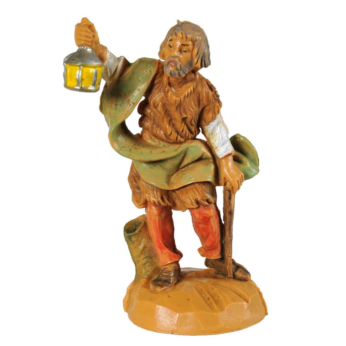 Statua presepe 6.5 cm pastore lanterna