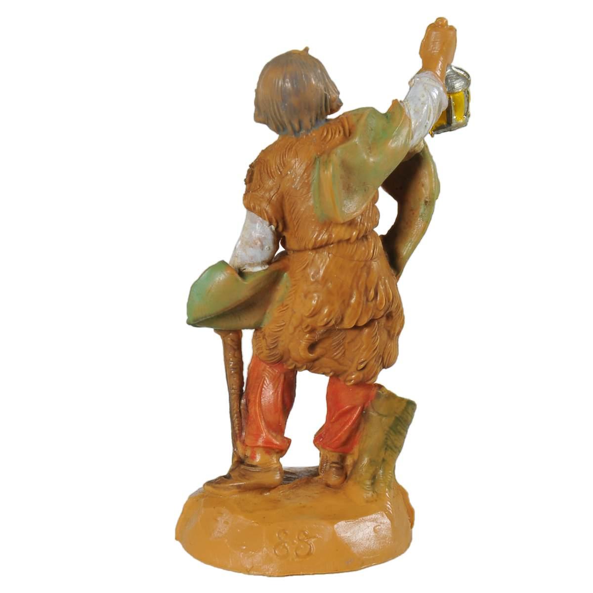 Statua presepe 6.5 cm pastore lanterna