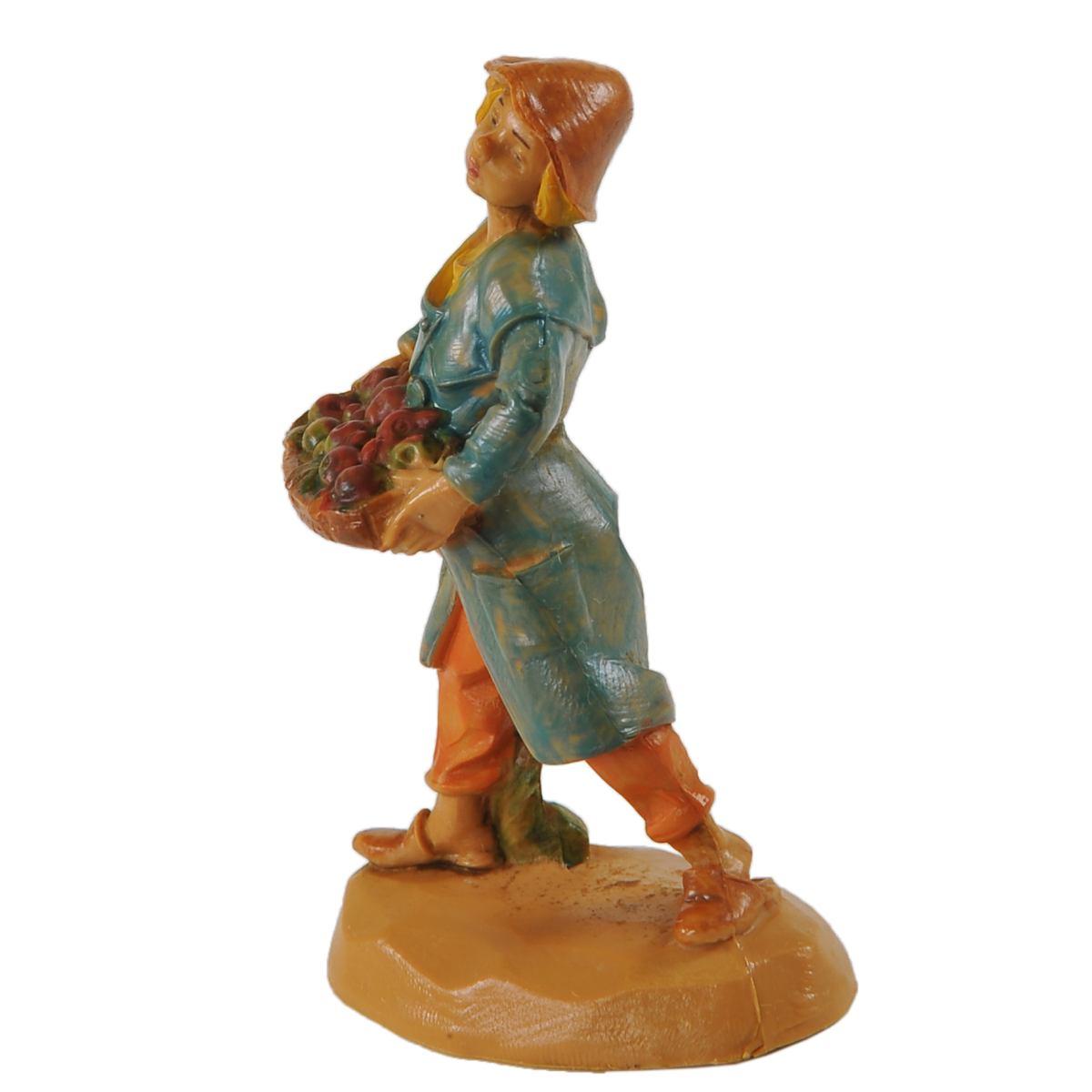 Statua presepe 6.5 cm pastore vassoio di frutta
