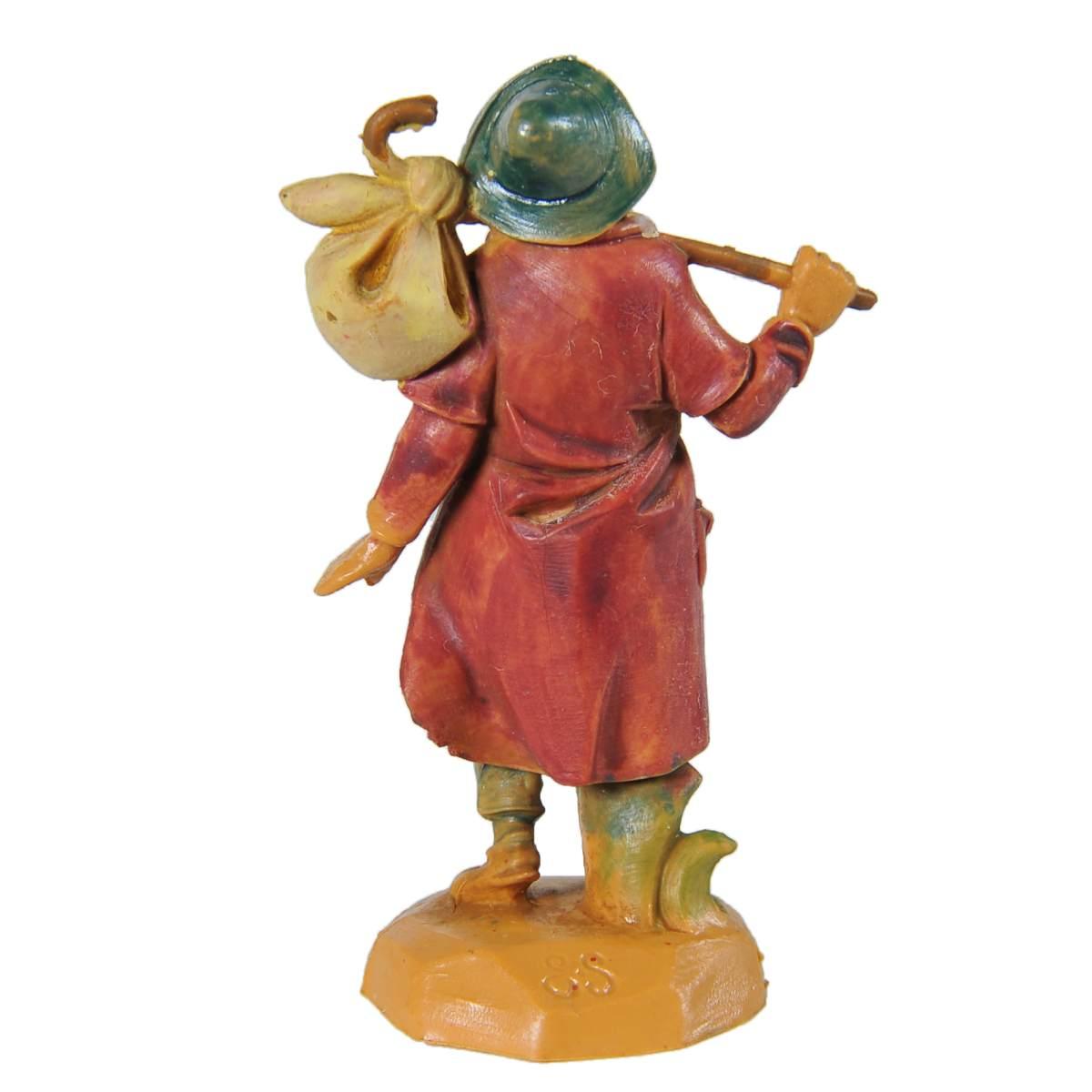 Statua presepe 6.5 cm pastore fardello
