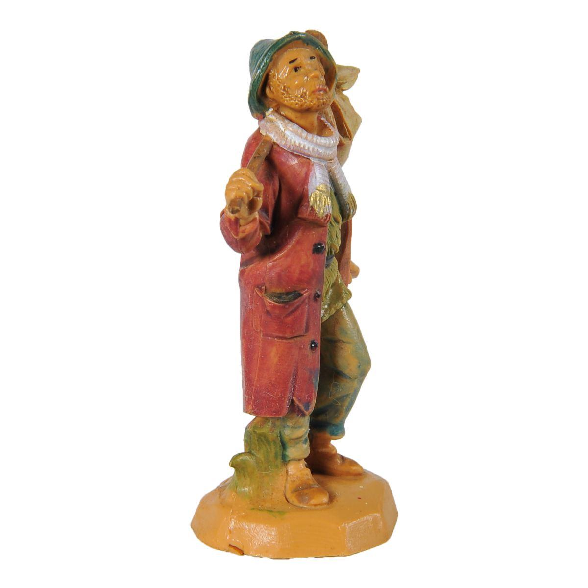 Statua presepe 6.5 cm pastore fardello
