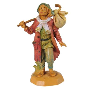 Statua presepe 6.5 cm pastore fardello