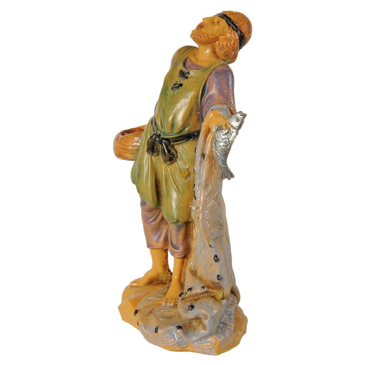 Statua presepe 6.5 cm pastore pesci
