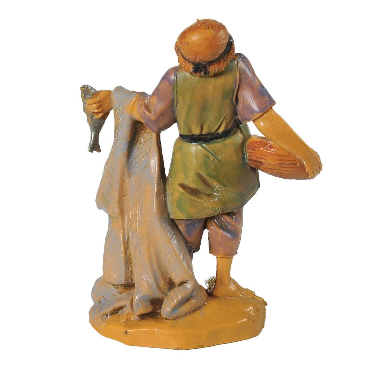 Statua presepe 6.5 cm pastore pesci