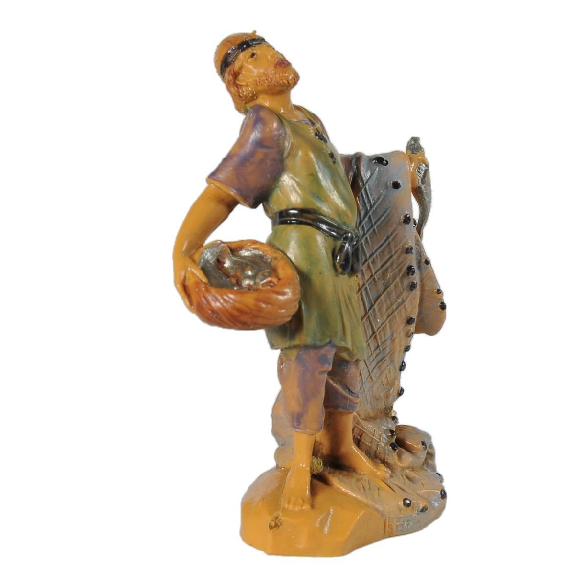 Statua presepe 6.5 cm pastore pesci