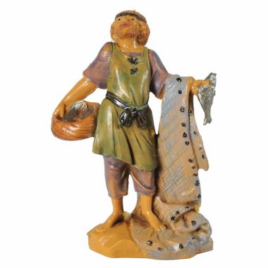 Statua presepe 6.5 cm pastore pesci