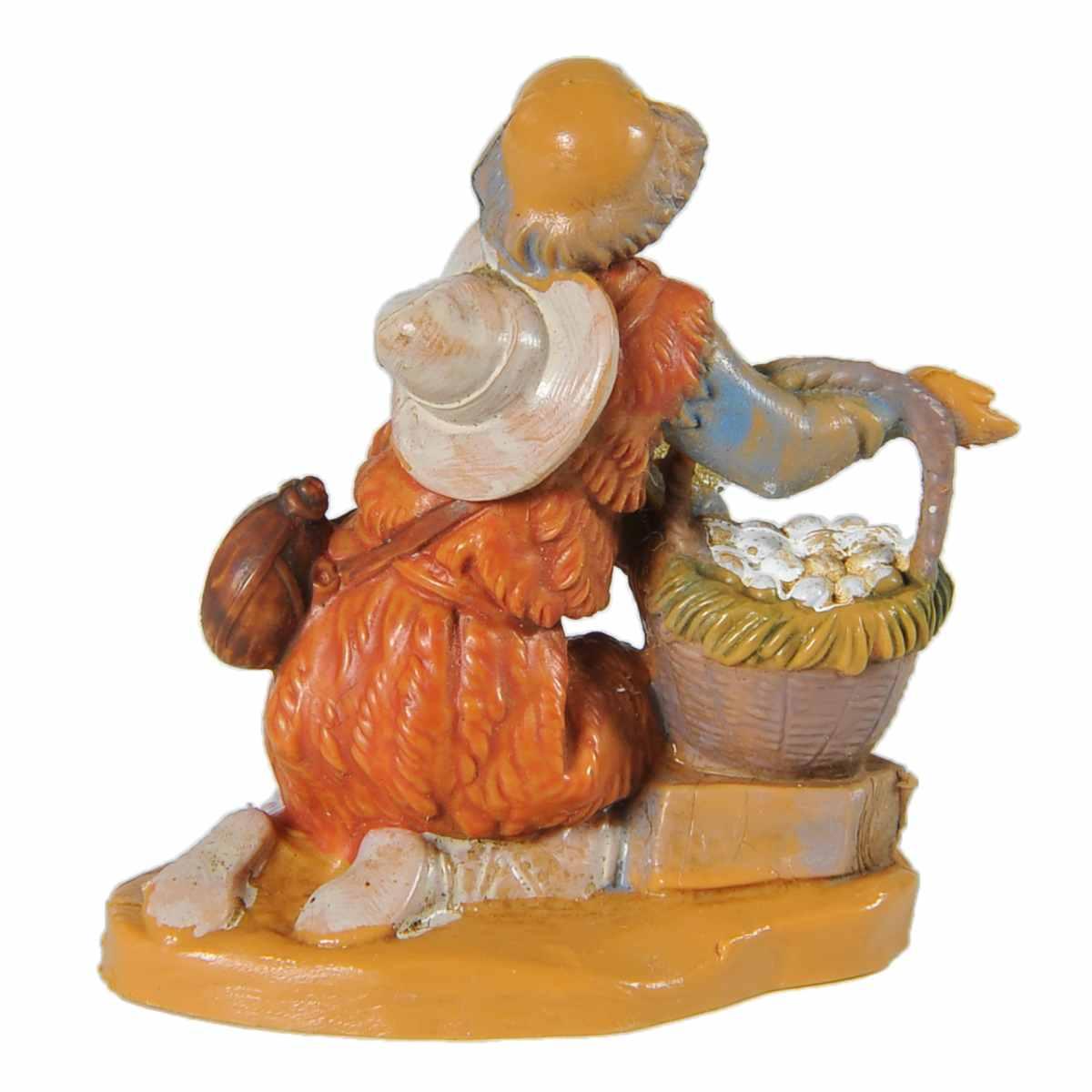 Statua presepe 6.5 cm pastore uova
