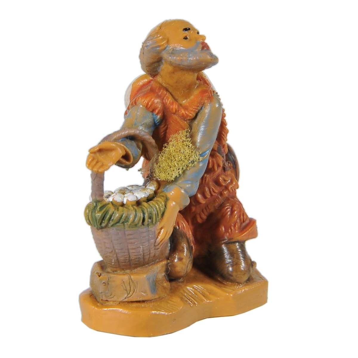 Statua presepe 6.5 cm pastore uova