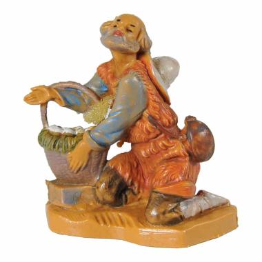 Statua presepe 6.5 cm pastore uova