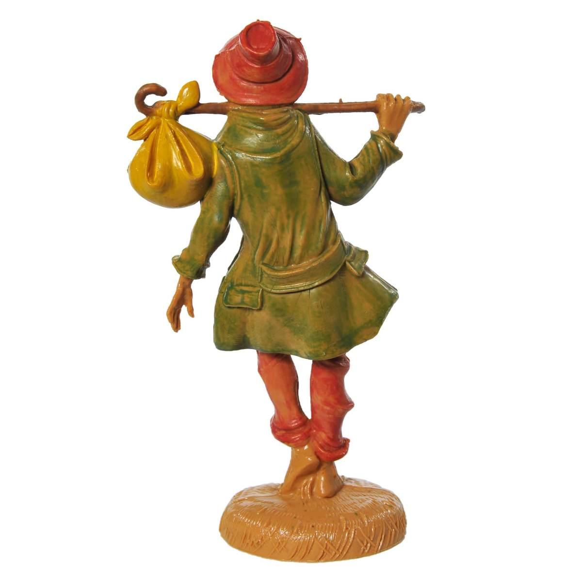 Statua presepe 10 cm pastore fardello