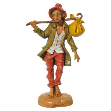 Statua presepe 10 cm pastore fardello