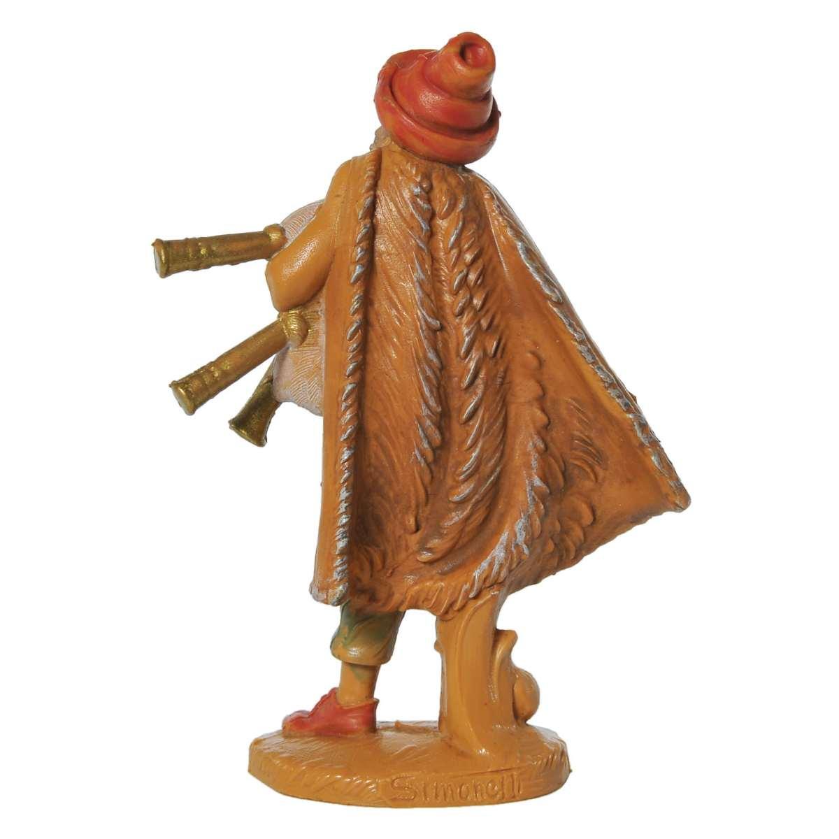 Statua presepe 10 cm pastore zampogna cappello