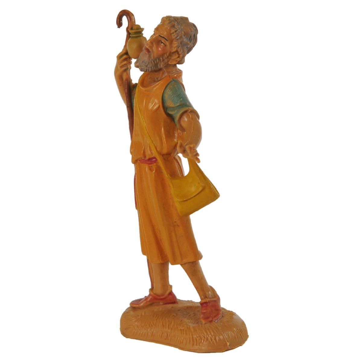 Statua presepe 10 cm pastore bastone